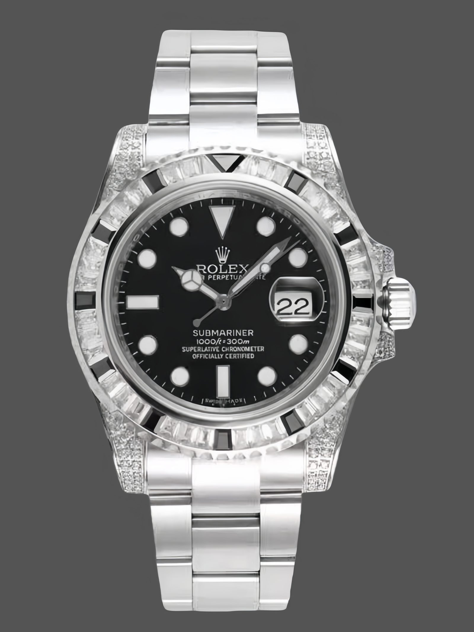 Rolex Submariner 116610 Black Dial Diamond Case 40MM Men's Watch