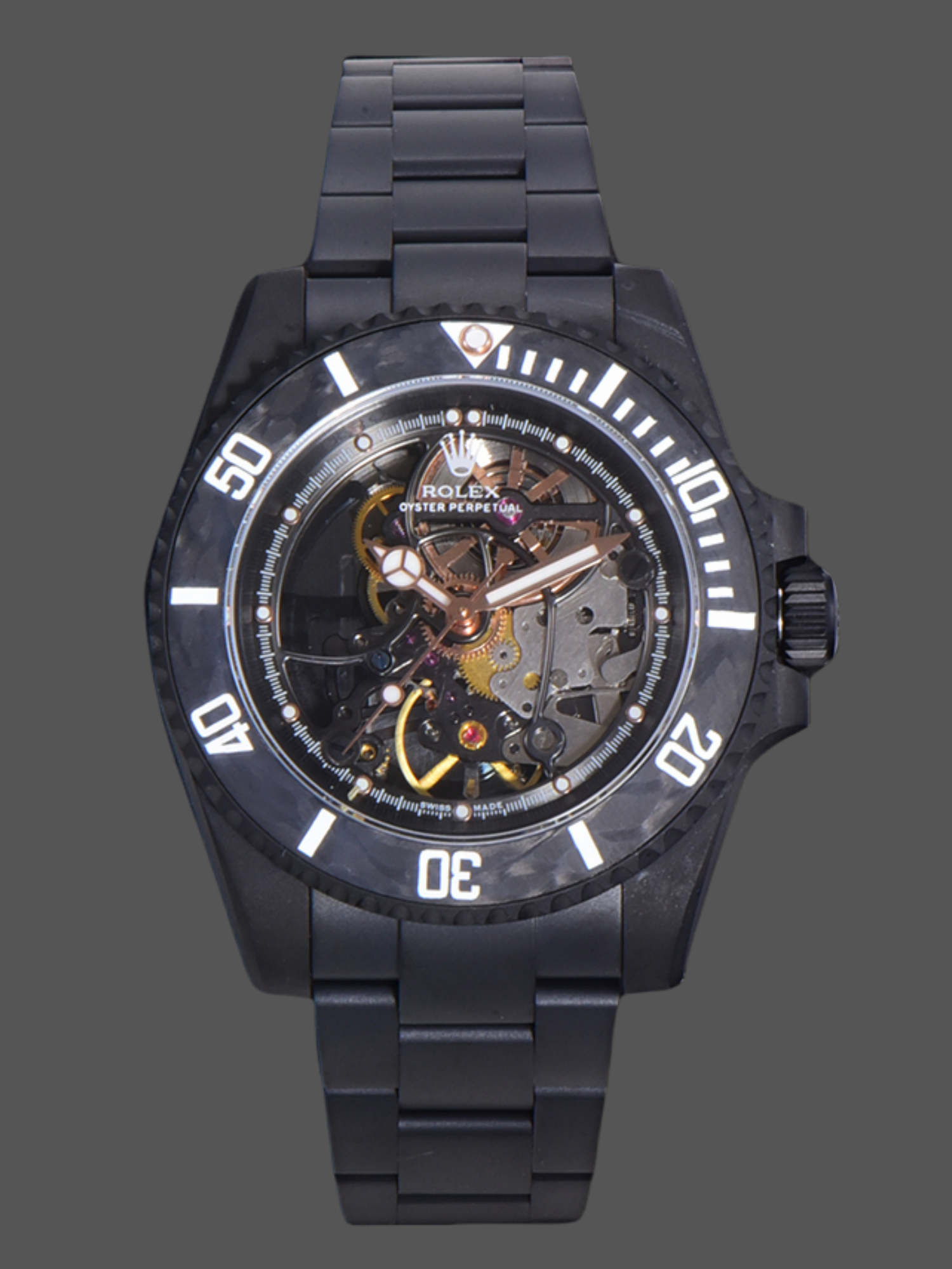 Rolex Submariner Black PVD Andrea Pirlo Project 114060 Skeleton Dial 40mm